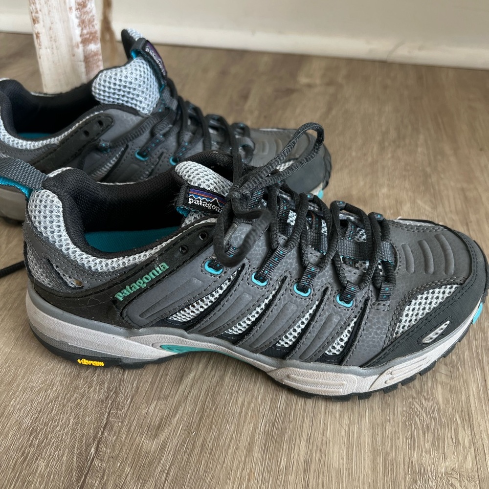 Patagonia Charcoal and Aqua Trail Shoes